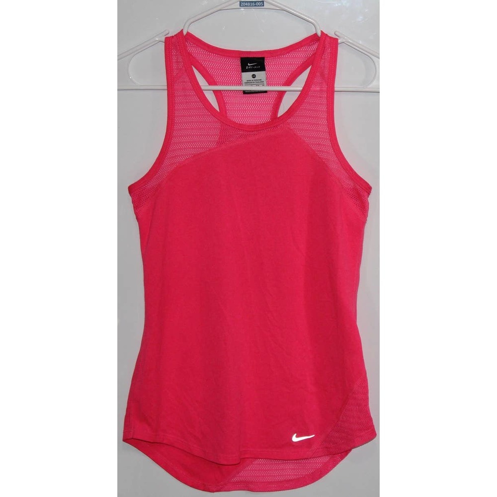 Women's Nike Dri-Fit Relay Racerback Pink Mesh Athletic Tank Top 717414 Size XS